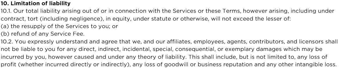 Terms and Conditions P10