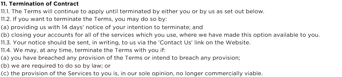 Terms and Conditions P11