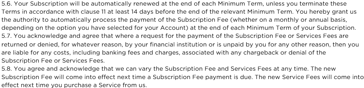 Terms and Conditions P52