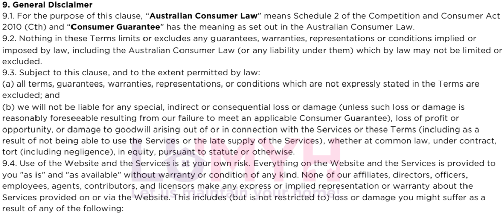 Terms and Conditions P91